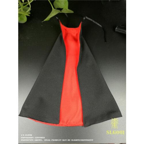 Handmade 1:6th Red&Black Ancient cloak Coat For 12" male Female Figure Body Toy