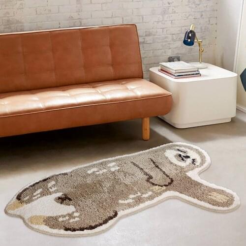 Lovely Bathroom Mat Fluffy Sloth Bear Carpet Bath Tub Side Anti Slip Rug Floor Pad Nordic Doormat Home Kids Room Nursery Decor