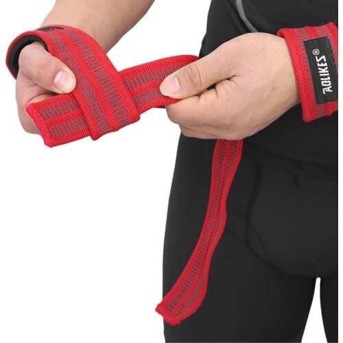 AOLIKES Gym Sport Wristband Fitness Dumbbells Training Wrist Support Straps Wraps With Hand Power Bands Horizontal Bar
