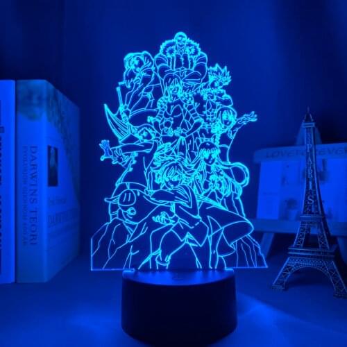 3d Led Lamp Anime The Seven Deadly Sins Group for Bedroom Decorative Nightlight Birthday Gift Acrylic Led Night Light Manga Team