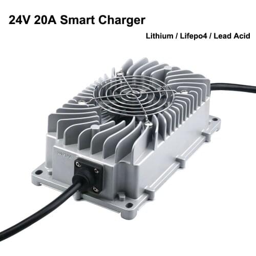 24V 18A 20A LiFePO4 Lead Acid Lithium Ebike Waterproof Charger 29.2V 29.4V Full Seal Smart Golf Cart Clearner Car Charger