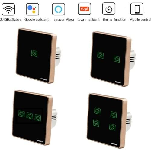 Zigbee Smart Light Remote Control Wireless Wall touch Switch google home alexa light switch 1 2 3 4 gang switches