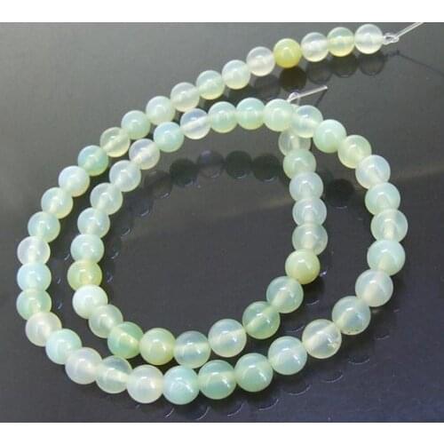 Unique Pearls jewellery Store 6mm Clear Green Jade Gemstone Loose Beads One Full Strand 15'' LC3-0292