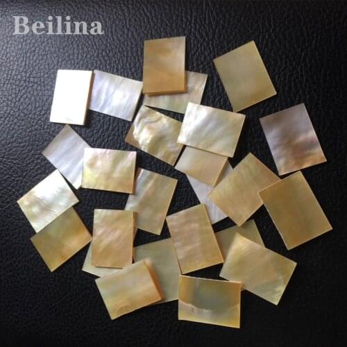 1lot(10pcs)20mm /15mm/1mm Yellow Natural mother of pearl shell DIY musical instrument accessories and wood inlay carved material