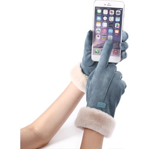 Womens Finger Gloves Thicken Winter Keep Warm Mittens High quality Women Touch Screen Glove