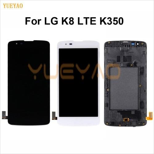 LCD Screen For LG K8 LTE K350 K350N K350E K350DS LCD Display with Touch Screen Digitizer Assembly With Frame Free Shipping