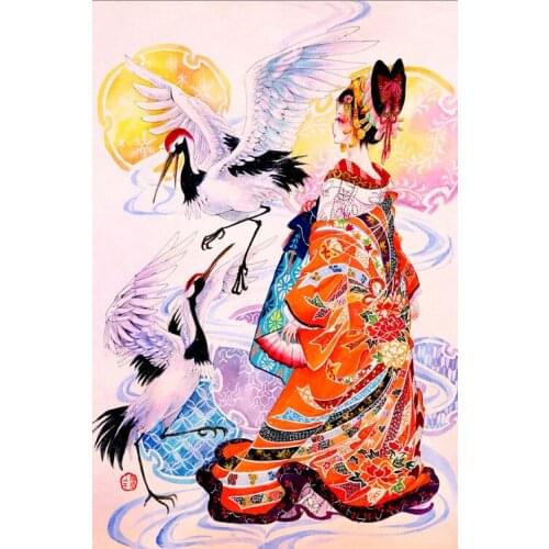 Crane girl The wooden puzzle 1000 pieces ersion jigsaw puzzle white card adult childrens educational toys