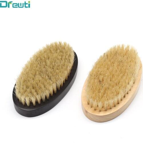 DREWTI 1PC Beard Brush Shaving Brush Soft Bristles Men Beard Comb Facial Massage Barber Salon Modeling Tools