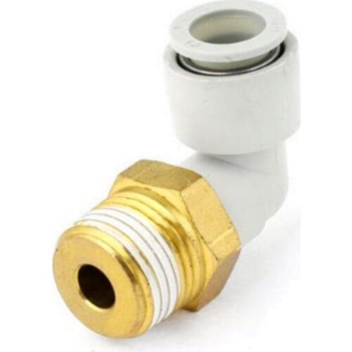 1 Pc 1/2" PT Male Thread to 12mm Dia Tube Push in Connect Elbow Type Fitting Jointer