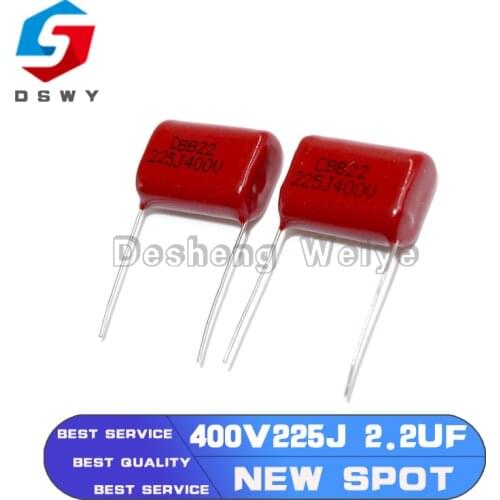 10PCS 400V225J 2.2UF Pitch 20M 225J400V 225 400V 2200PF CBB Polypropylene Film Capacitor