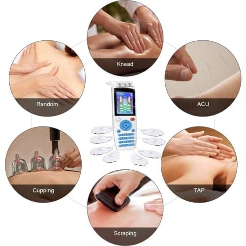 16 Mode 4 Output EMS Electric TENS Unit Electronic Pulse Low Frequency Physiotherapy Device Massager Muscle Stimulator
