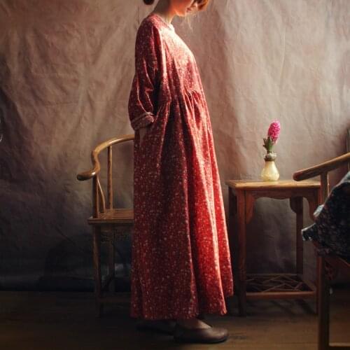 2020 New Arrival original design Vintage dress printing cotton robes 18030-2