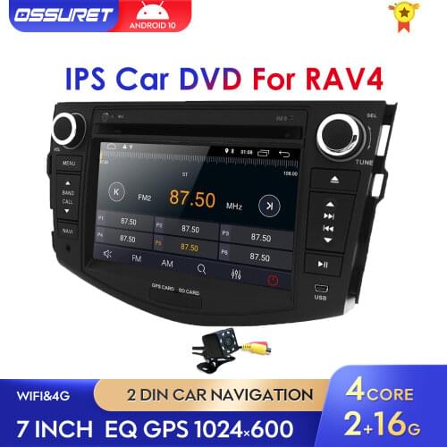 2Din Quad Core 7 Inch Android10 Car DVD Stereo Radio Player For Toyota RAV4 2006-2012 SWC 4G WIFI DVR Bluetooth USB RDS DSP GPS