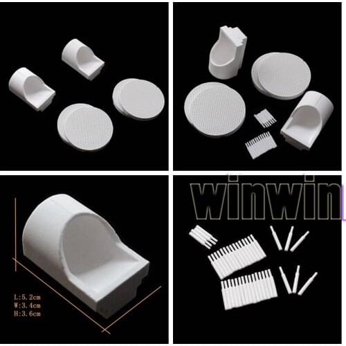 4Pcs Dental Porcelain Honeycomb Firing Trays+40 Zirconia Pins+2Pcs Crucible Hooded