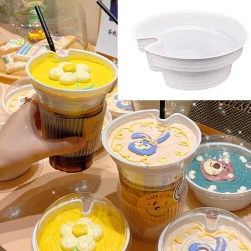 50pcs Net red disposable milk tea cake cup thick with cover juice driking paper cup DIY dessert creative packaging cup holder