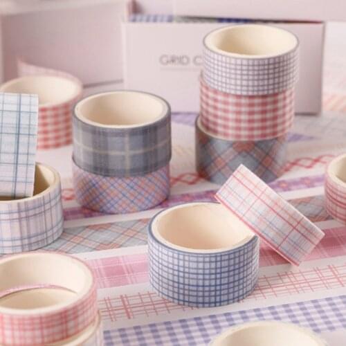 6pcs/set Basic Pattern Marble Plaid Stripe Decoration Washi Tape Set DIY Background Scrapbook Sticker Masking Tape Kawaii