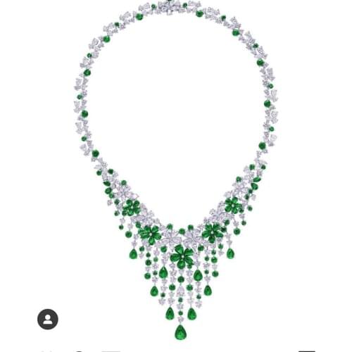 AccKing 2pcs Bridal Zirconia Full Jewelry Sets For Women Party, Luxury Dubai Nigeria CZ Crystal Wedding Jewelry Sets