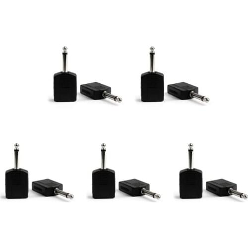 Areyourshop 10Pcs 1/4" 6.35mm Mono Plug Adapter to 2-Way 6.35mm Mono Jack Headphone Audio Y Splitter
