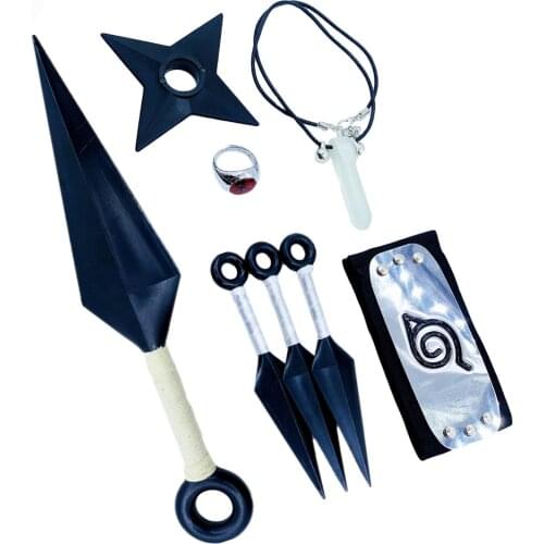 Anime Cosplay Clothing Accessories Comics Headband Ring Necklace Kunai Throw Props Halloween Carnival Party Gift