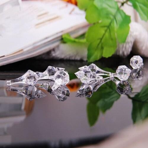 Free Shipping 120pcs/lot 17*45mm transparent Umbrella shape Acrylic chandelier pendant Prisms, wedding decorative garland strand