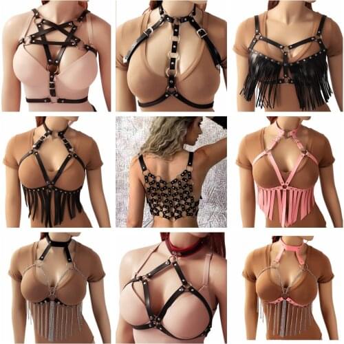 Body Bondage Waist Straps Rock Punk Stylish Accessories Chest Harness Fashion Women Men Gothic Handmade PU Leather Harness Belts