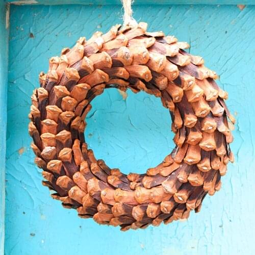D7.87" Christmas Decoration Wreath Pinecone Drop Ornaments Natal Home Decor Natural Navidad Christmas Tree Decorations for Home