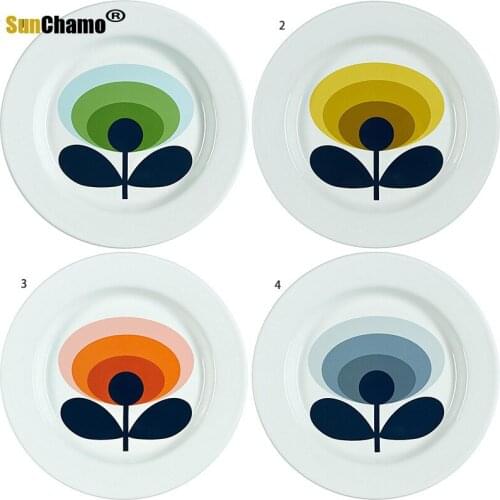 British Style Flower Decorative Plate Serving Trays Decorative Rainbow Flower Jewelry Dish Hanging Wall Plates Party Sanck Dish