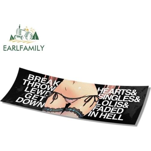 EARLFAMILY 13cm For Sexy Anime Car Assessoires Stickers RV Funny Decal Surfboard Trunk Windows Sticker Campervan Scratch-Proof