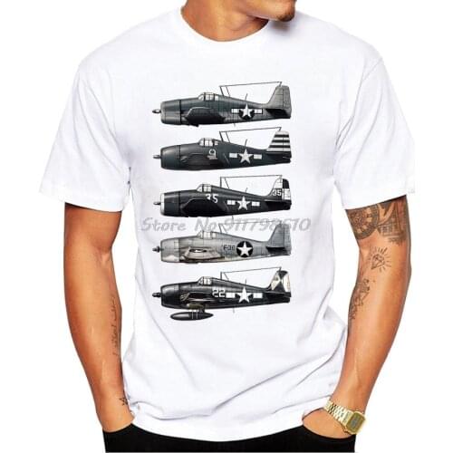 Grumman F6F Hellcat World War II Fighter Aircraft Classic T-Shirt Fashion Men Short Sleeve Summer Casual Tops Hip Hop Boy Tees