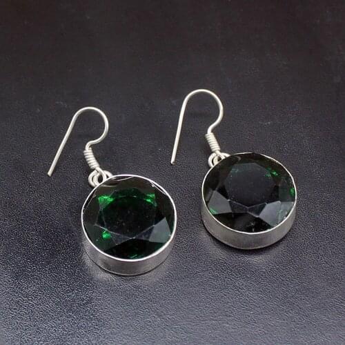 Gemstonefactory Big Promotion Unique 925 Silver New Arrival Green Topaz Women Ladies Gifts Dangle Drop Earrings 20212220