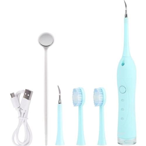 IGRG Teeth Cleaning Tools Home Dental Care Kit Electric Toothbrush Cordless Dental Calculus Remover Pink with Mouth Mirror