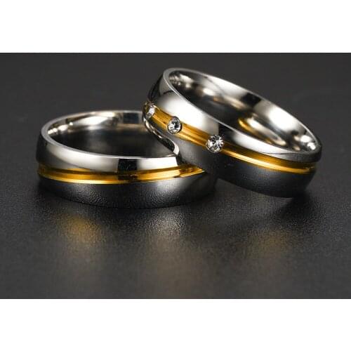 Never Fade Promise Ring New Fashion Wedding Rings for Couples Stainless Steel Ring Surprised Gift AAA+ CZ Stone Jewelry