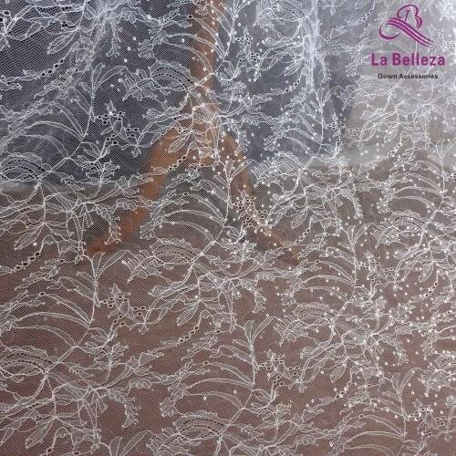 La Belleza sequins france lace fabric,little stiff france bridel lining lace fabric,51" width by yard