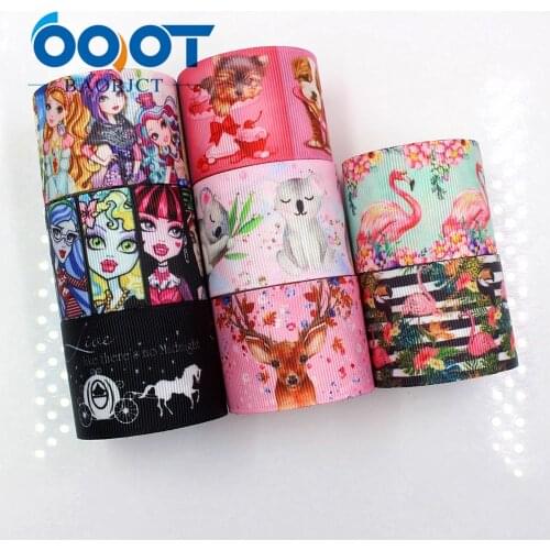 OOOT BAORJCT I-181106-149,38mm 10yards Cartoon animal Ribbons Thermal transfer Printed grosgrain,Gift wrapping DIY materials