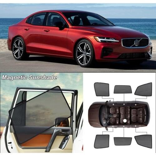 Car Side Windows Magnetic Sun Shade UV Protection Ray Blocking Mesh Visor For Volvo S60 Curtain Accessories