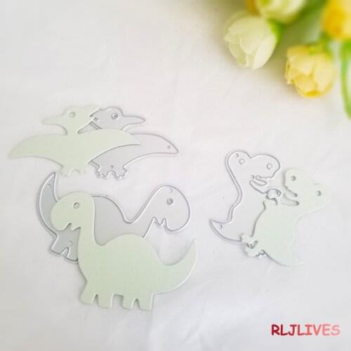 Three Dinosaurs Metal Cutting Dies For Scrapbooking Stencils DIY Album Cards Decoration Embossing Folder Die Cutter Mold