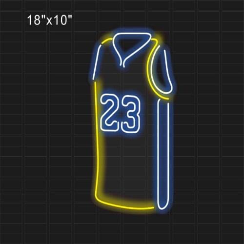 18"x10" Neon Signs Basketball New Jersey 23 Shapes Bedroom Decoration Lights