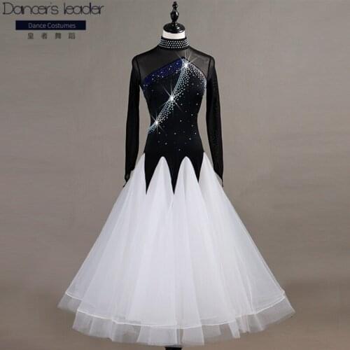 2020 New Ballroom dancing dresses orange navy blue white black standard ballroom dance dress junior ballroom dance dresses