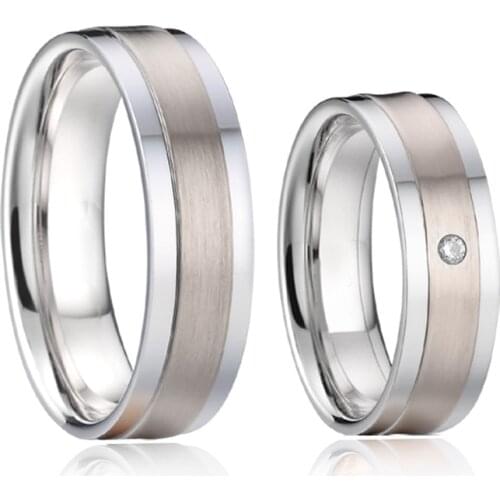 His and Hers Alliance Wedding Bands Rings for Couples Men Women Titanium Stainless Steel Jewelry Anniversary Price for 1 pair