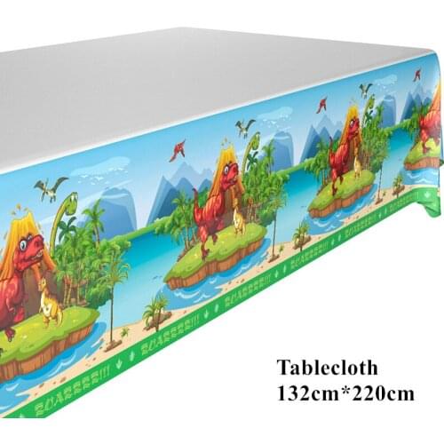 New Cartoon Dinosaur Theme Disposable Tablecloths For Kids Happy Birthday Party Decorations Green Table Cover Party Supplies