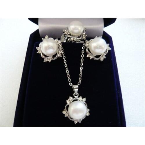 Wholesale noble silver plated latest design earrings chain pendant ring(7.8.9) jewelry set