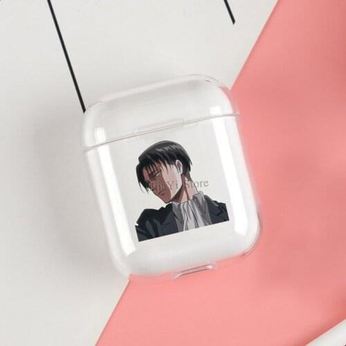 Levi Ackerman Clear Cases For Apple Airpods 1 2 Earphone Bluetooth Wireless Cover For Airpods 2 1 Coque