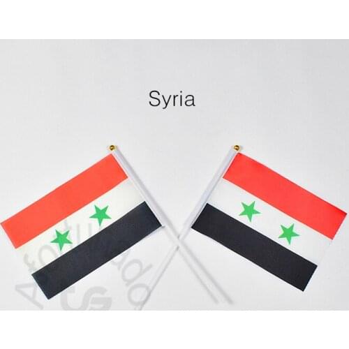 Syria 14*21cm 10piece flag Banner hand waving National flag Home Decoration flag banner