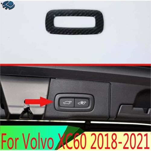 For Volvo XC60 2018 2019 Carbon Fiber Style Tail door cover Switch Button Control Panel Cover Trim Bezel
