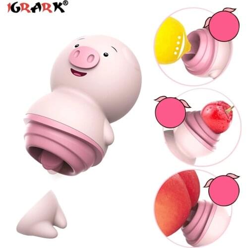 Pig Tongue Licking Vibrator Sex Toy for Women Vagina Balls Masturbators Clitoris Nipple Breast Massage Adult 18+ Erotic Products