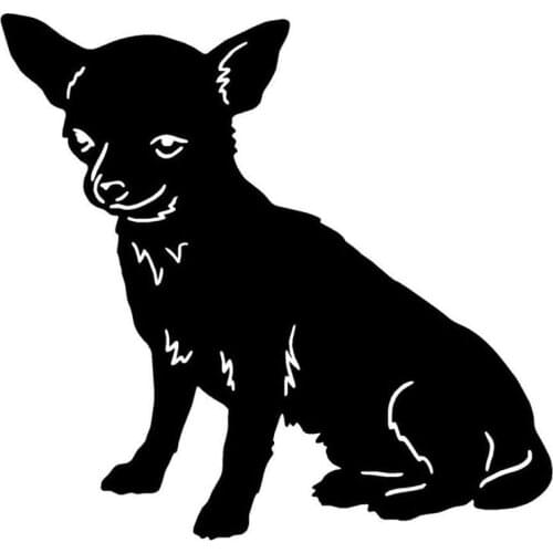 13.2*12.7CM Chihuahua Dog Car Stickers Endearing Vinyl Decal Car Styling Truck Decoration Black/Silver S1-0953
