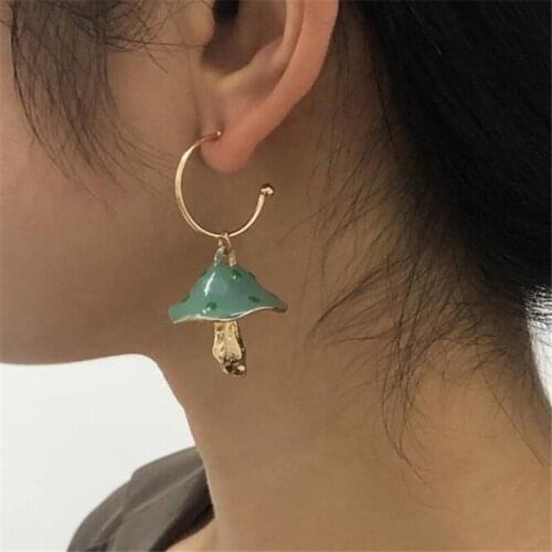 Creative Multi-Color Resin Mushroom Earrings Cute Sweet Stud Earrings For Women Girls Jewelry Accessories Gift