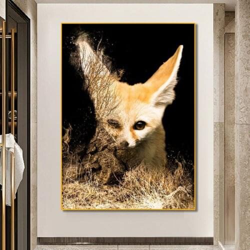 Animal Fox Forest Canvas Painting Creative Posters and Prints Wall Art Nordic Popular Pictures Indoor Home Decoration Mural