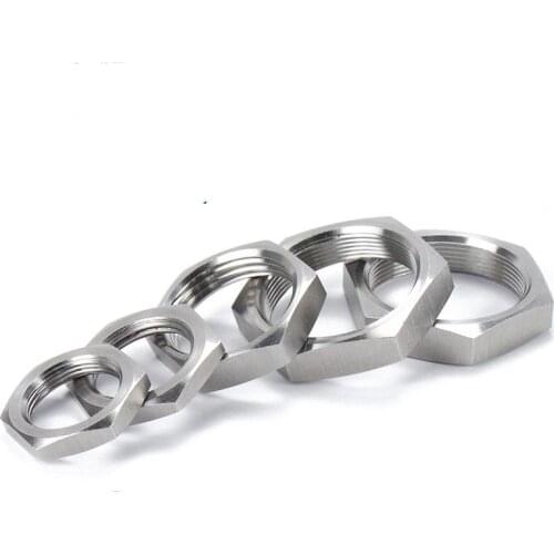 1/8" 1/4" 1/2" 3/4" 1" 1-1/4" 1-1/2" 2" BSP Female 304 Stainless Steel Hex Lock Nut Pipe Fitting