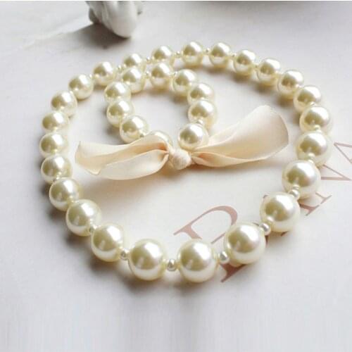 1 Set Children Accessories Girls Jewelry Artificial Pearl Necklace Bracelet Set Kids Little Girl Princess Decorations 090A